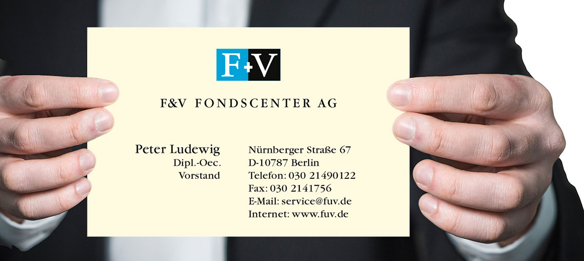 Visitenkarten des F+V Fondscenter